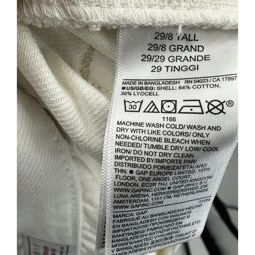 GAP Horseshoe High Rise Wide Leg Jeans Women’s 29 8T Ivory Lyocell - Picture 8 of 8